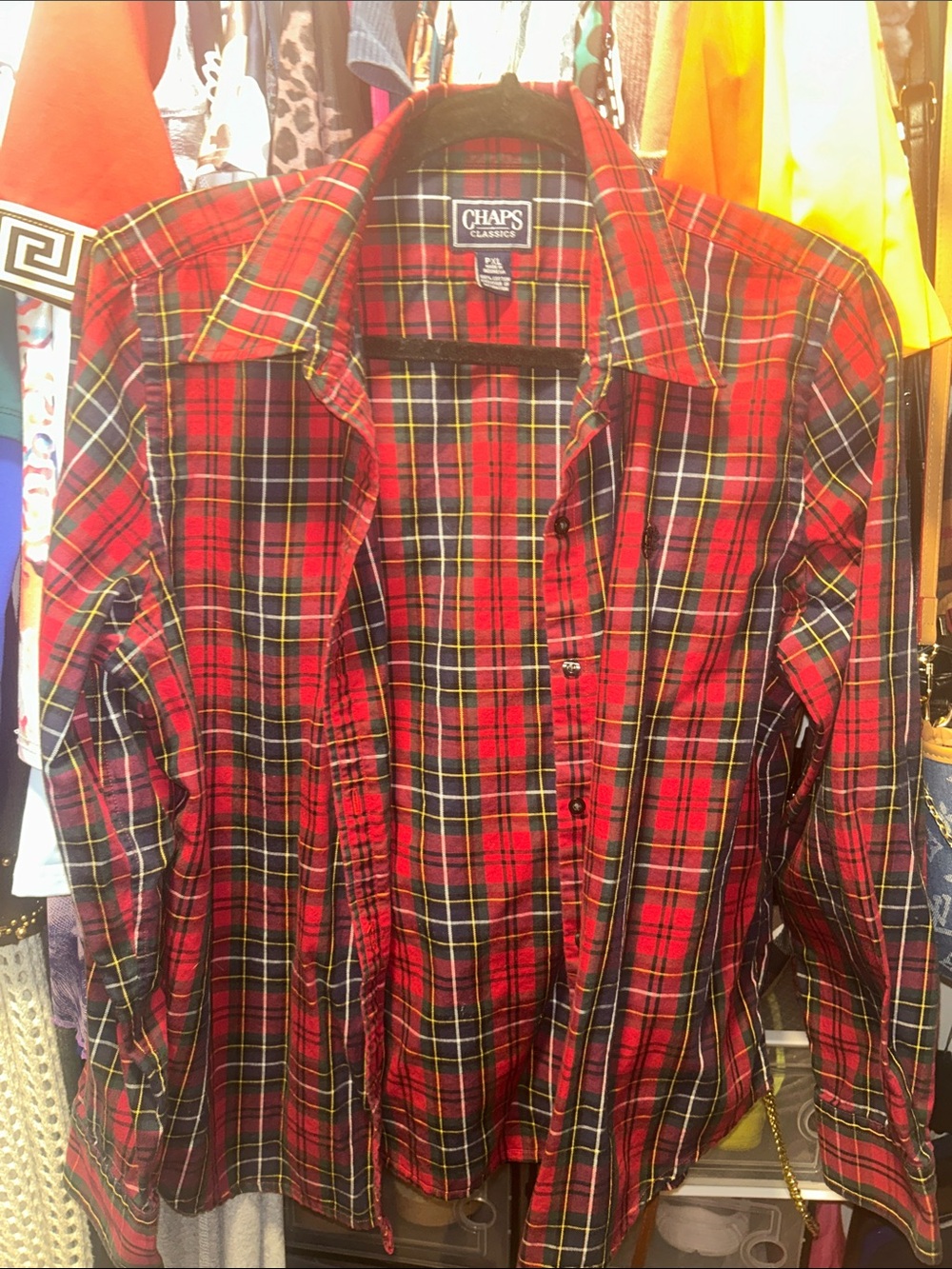 Chaps Red Plaid Button-Down Shirt